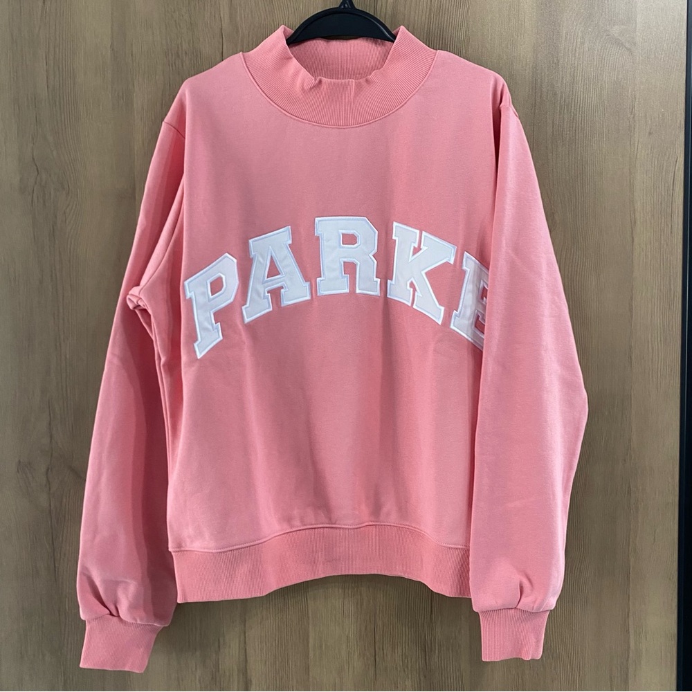 Parke Women's Coral Sweatshirt with White Lettering